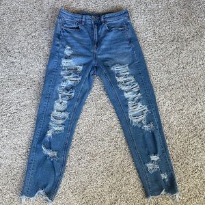 American Eagle Outfitters Ripped Blue Mom Jean